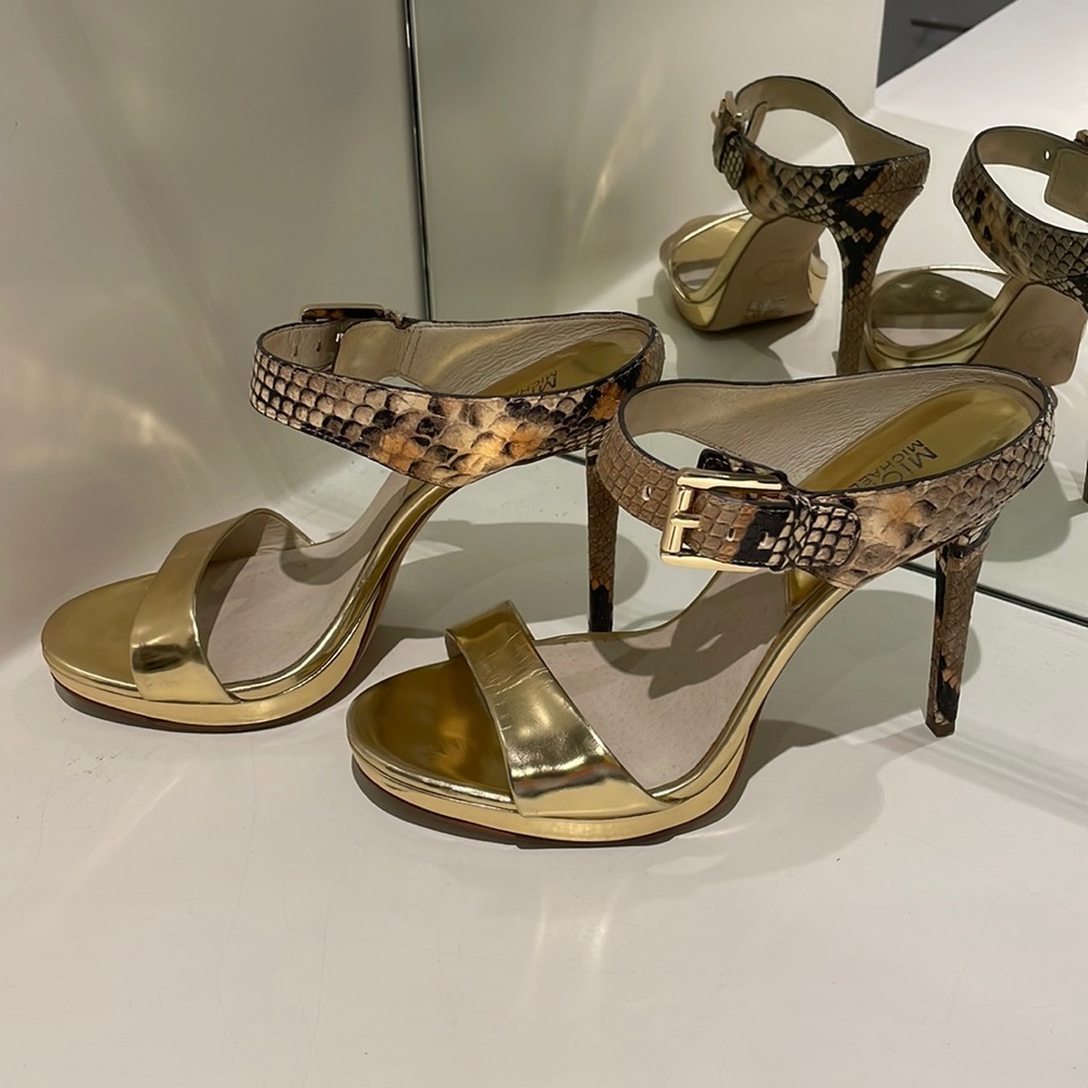 Michael Kors Gold and Tan Women's Heels